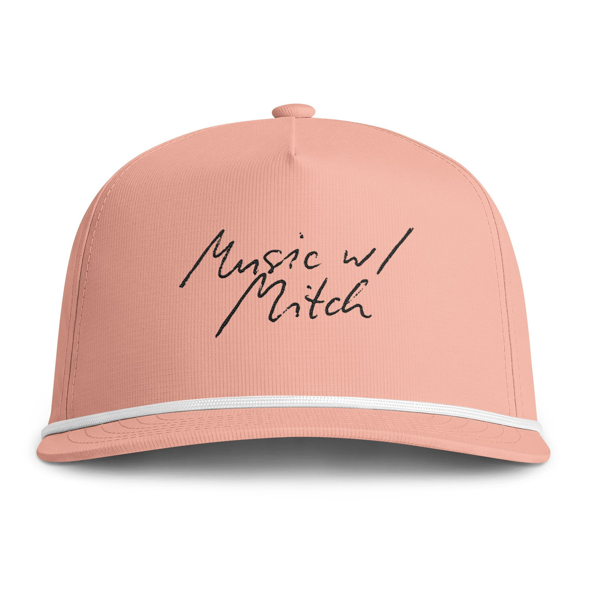 Sunwashed Rope Cap — "Music w/ Mitch" Embroidered Trucker Hat
