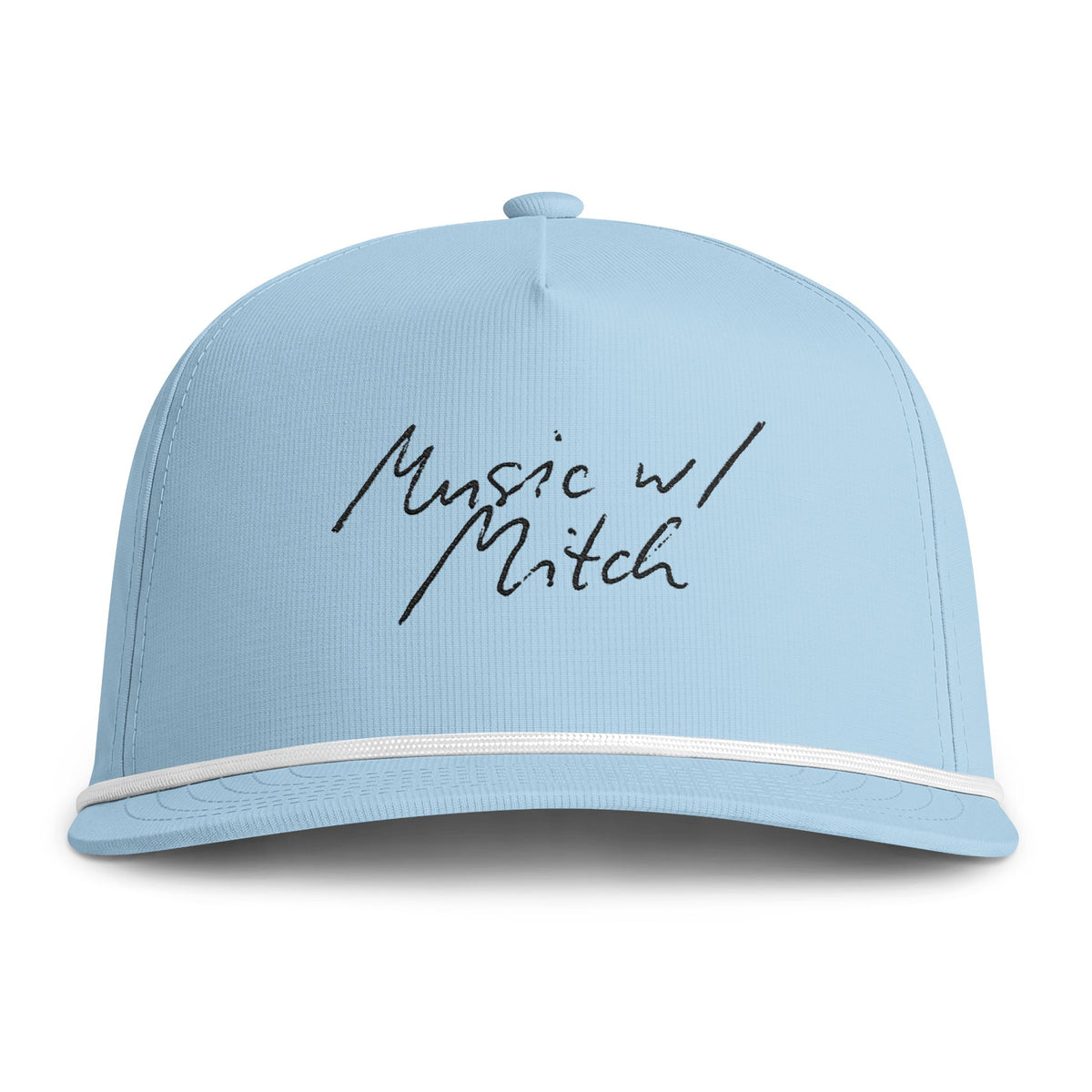 Sunwashed Rope Cap — "Music w/ Mitch" Embroidered Trucker Hat