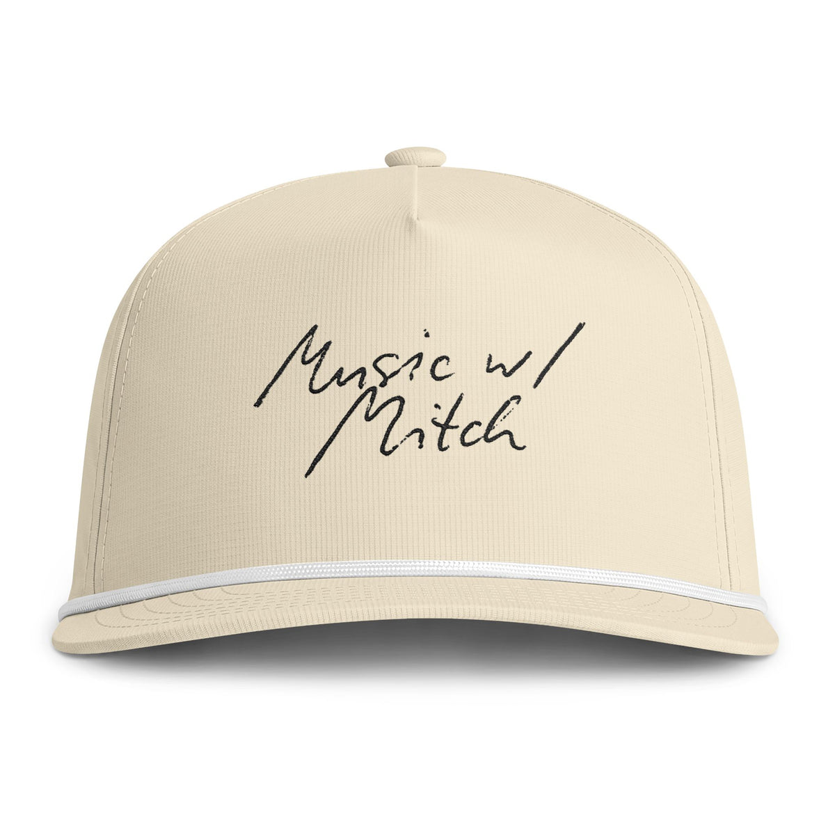Sunwashed Rope Cap — "Music w/ Mitch" Embroidered Trucker Hat