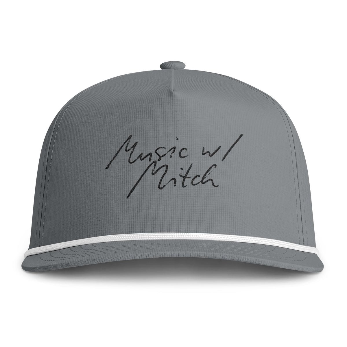 Sunwashed Rope Cap — "Music w/ Mitch" Embroidered Trucker Hat