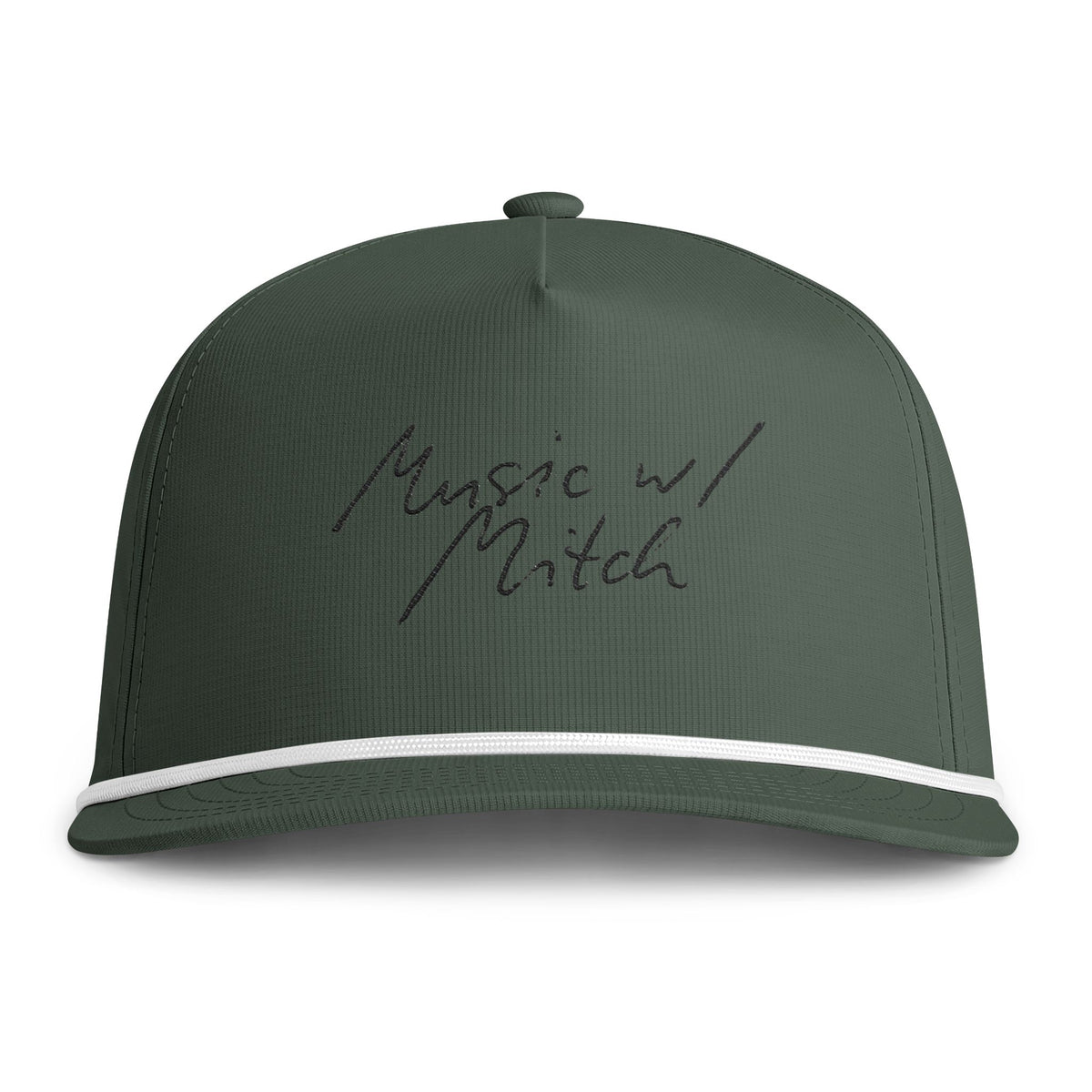 Sunwashed Rope Cap — "Music w/ Mitch" Embroidered Trucker Hat