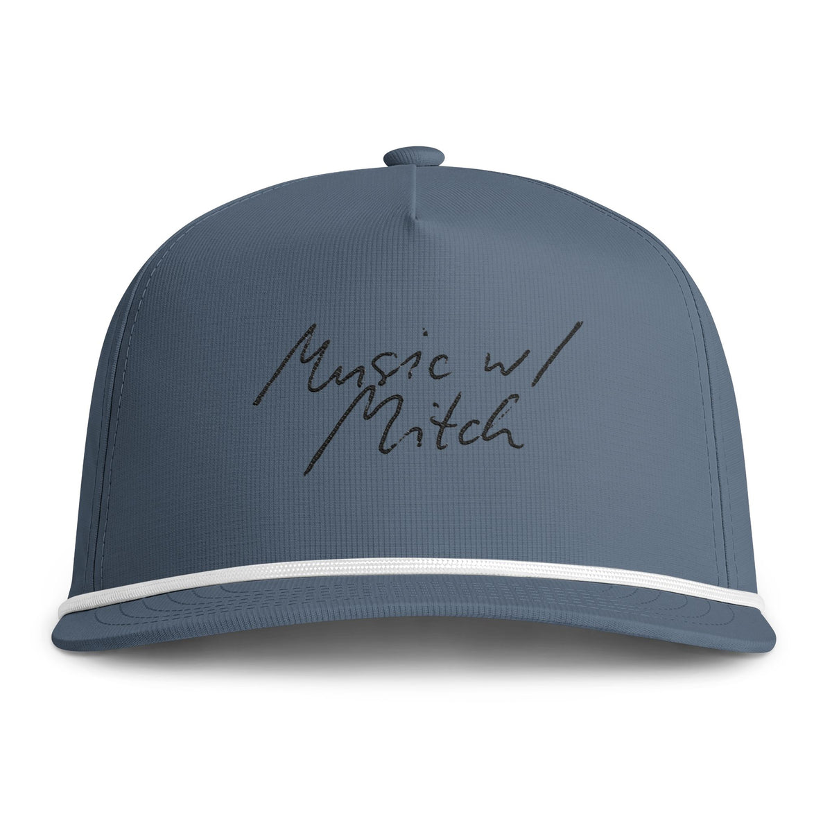 Sunwashed Rope Cap — "Music w/ Mitch" Embroidered Trucker Hat